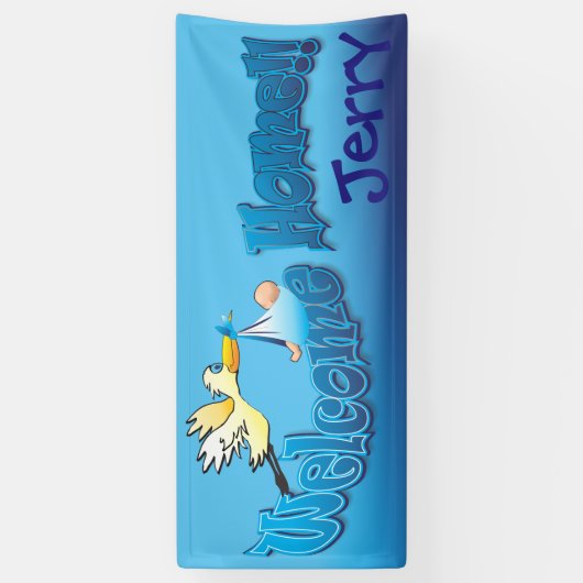 あなた自身の歓迎された家の旗の青を衰退します加えて下さい 横断幕 (縦)