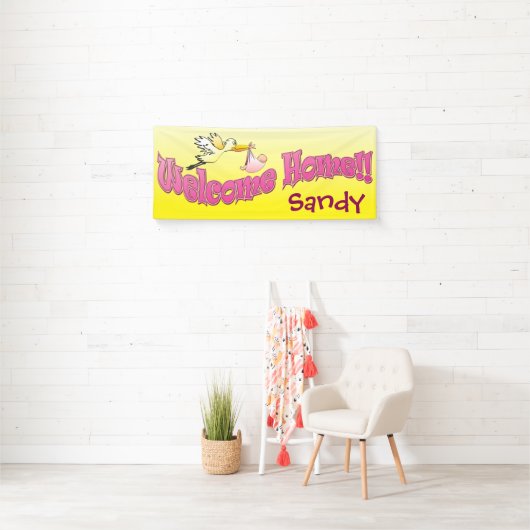 あなた自身の歓迎された家の旗の黄色を加えて下さい 横断幕 (インサイチュ)