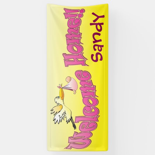 あなた自身の歓迎された家の旗の黄色を加えて下さい 横断幕 (縦)