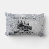 あなた自身の歓迎された山家族ロッジを作成して下さい ランバークッション (裏面)
