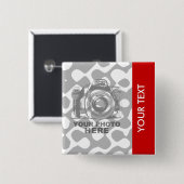 あなた自身の正方形ボタンの垂直を作成して下さい 缶バッジ (正面&裏面)