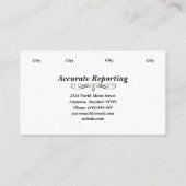 あなた自身の法廷記者の名刺を作成して下さい 名刺 (裏面)