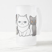 あなた自身の漫画猫を設計して下さい フロストグラスビールジョッキ (正面右)