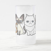 あなた自身の漫画猫を設計して下さい フロストグラスビールジョッキ (中央)