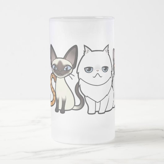 あなた自身の漫画猫を設計して下さい フロストグラスビールジョッキ (中央)