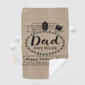 あなた自身の父の日数に1つのパパのモノグラムをして下さい ゴルフタオル (インサイチュ)