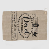 あなた自身の父の日数に1つのパパのモノグラムをして下さい ゴルフタオル (横)