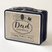 あなた自身の父の日数に1つのパパのモノグラムをして下さい メタルランチボックス (正面)