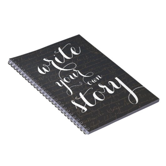 あなた自身の物語のヴィンテージの黒の羊皮紙を書いて下さい ノートブック (右側)