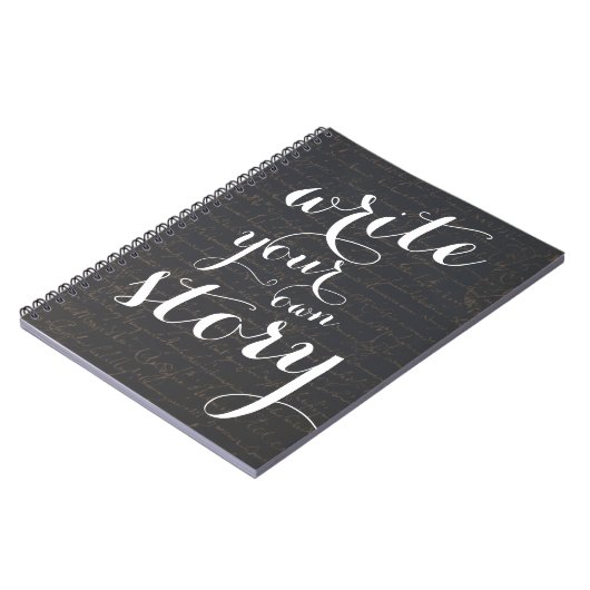 あなた自身の物語のヴィンテージの黒の羊皮紙を書いて下さい ノートブック (左側)