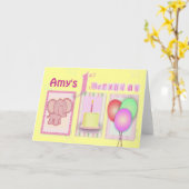 あなた自身の第1誕生日をカスタマイズ カード (黄色い花)