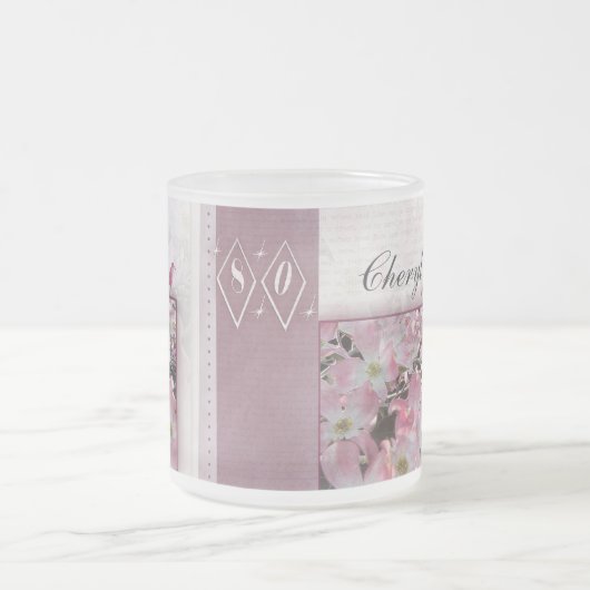 あなた自身の第80誕生日を個人化して下さい フロストグラスマグカップ (中央)