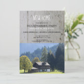 あなた自身の素朴で新しい家の引っ越し祝いパーティーの写真を作成して下さい 招待状 (スタンド正面)