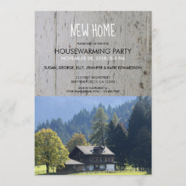 あなた自身の素朴で新しい家の引っ越し祝いパーティーの写真を作成して下さい 招待状