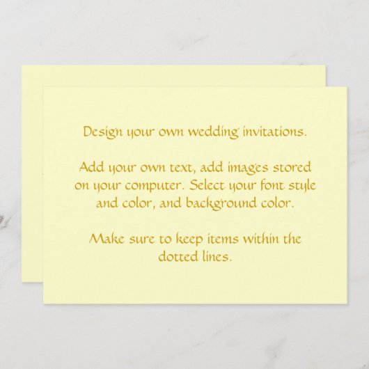 あなた自身の結婚式招待状を設計して下さい 招待状 (正面/裏面)