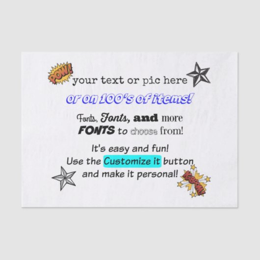 あなた自身の署名のティッシュを鮫タンクで見られる 薄葉紙 (正面)