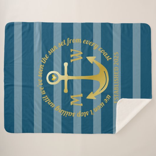 あなた自身の航海のないかりのハートの沿岸ロゴを作成して下さい シェルパブランケット (正面(横))