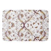 あなた自身の色の変更の紫色の金ゴールドのダマスク織を作成して下さい バスマット (正面)