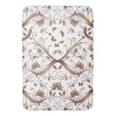 あなた自身の色の変更の紫色の金ゴールドのダマスク織を作成して下さい バスマット (正面縦)