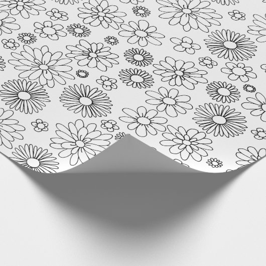 あなた自身の花模様を着色して下さい ラッピングペーパー (角)