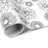 あなた自身の花模様を着色して下さい ラッピングペーパー (ロールコーナー)