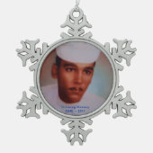 あなた自身の記憶雪片のオーナメントを作って下さい スノーフレークピューターオーナメント (正面)