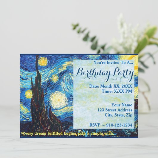 あなた自身の誕生日のパーティの招待状を作成して下さい 招待状 (スタンド正面)