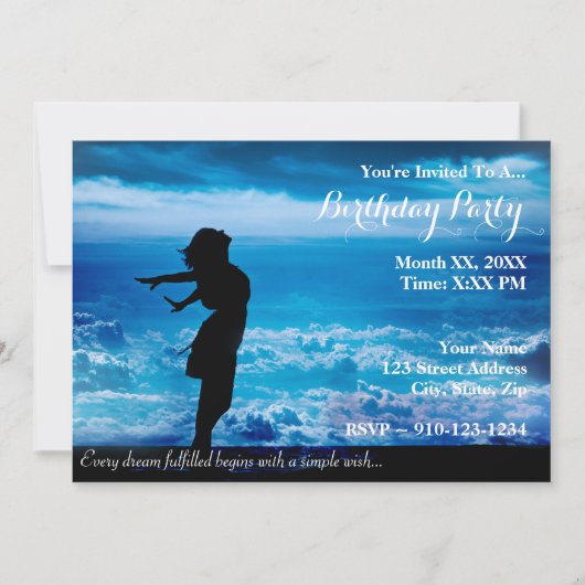 あなた自身の誕生祝いの招待状を作成して下さい 招待状 (正面)