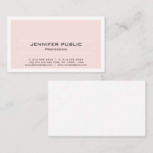 あなた自身の赤面のピンクの白い専門の上品を作成して下さい 名刺 (正面/裏面)