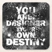 あなた自身の運命のデザイナーです スクエアペーパーコースター (正面)