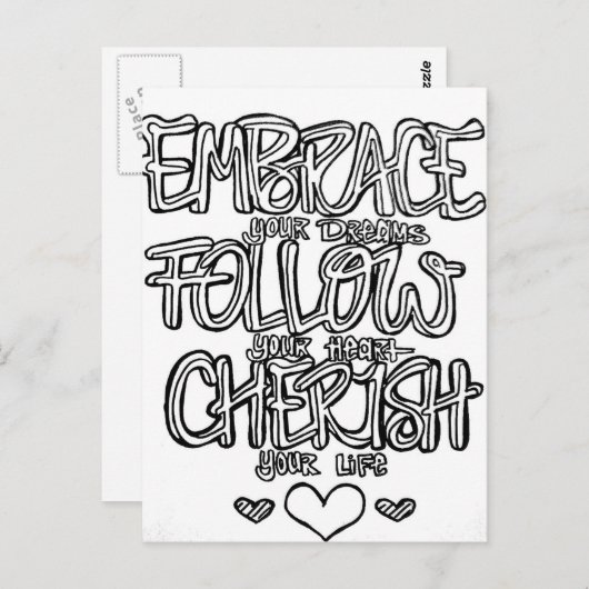 あなた自身の郵便はがきを着色して下さい ポストカード (正面/裏面)