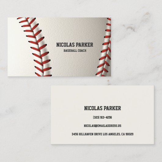 あなた自身の野球を作成して下さい 名刺 (正面/裏面)
