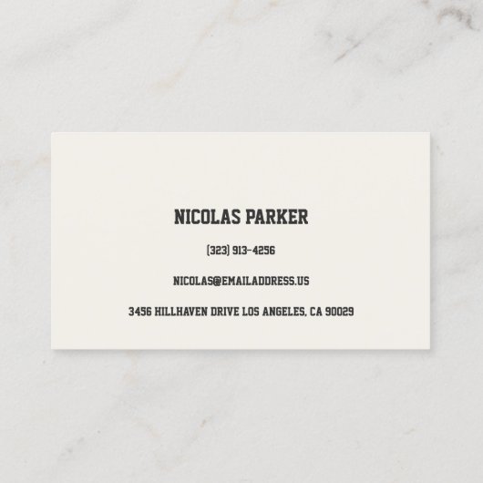 あなた自身の野球を作成して下さい 名刺 (裏面)