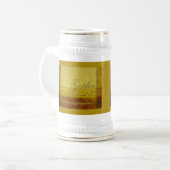 あなた自身の金記念日をカスタマイズ ビールジョッキ (正面左)