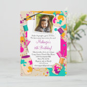 あなた自身の陶器の誕生日のパーティの招待状を絵を描いて下さい 招待状 (スタンド正面)