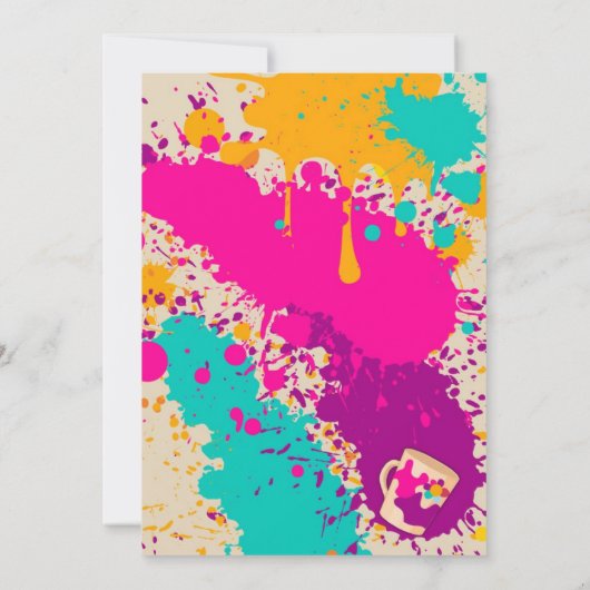 あなた自身の陶器の誕生日のパーティの招待状を絵を描いて下さい 招待状 (裏面)