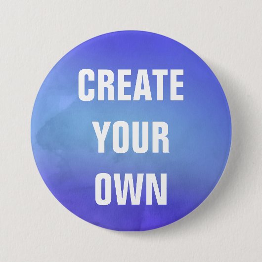 あなた自身の青い水彩画の絵画を作成して下さい 缶バッジ (正面)