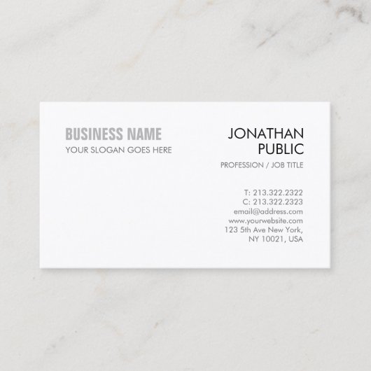 あなた自身の頭が切れるなデザインのエレガントな企業の作成して下さい 名刺 (正面)