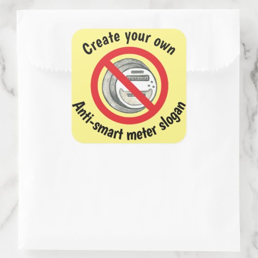 あなた自身の頭が切れるなメートルのステッカーを作成して下さい スクエアシール (バッグ)