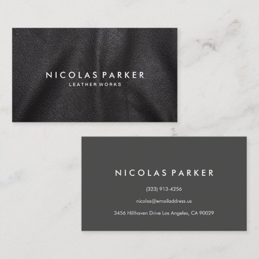 あなた自身の黒い革を作成して下さい 名刺 (正面/裏面)