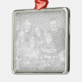 あなた自身の1面正方形の写真の記念品を作成して下さい メタルオーナメント (左)