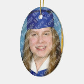 あなた自身の2つを楕円形の写真の記念品味方しました作成して下さい セラミックオーナメント (左)