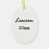 あなた自身の2つを楕円形の写真の記念品味方しました作成して下さい セラミックオーナメント (裏面)