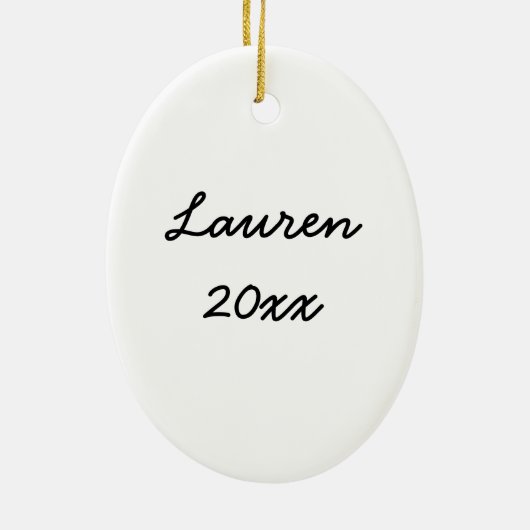 あなた自身の2つを楕円形の写真の記念品味方しました作成して下さい セラミックオーナメント (裏面)