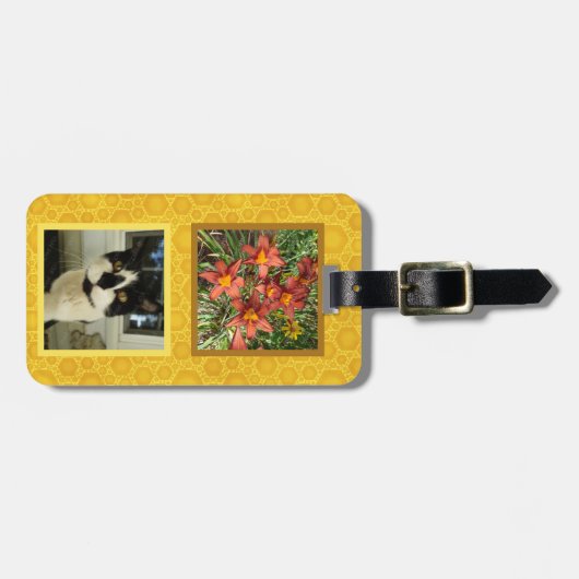 あなた自身の2正方形のInstagramの写真の蜂蜜を作成して下さい ラゲッジタグ (正面横)