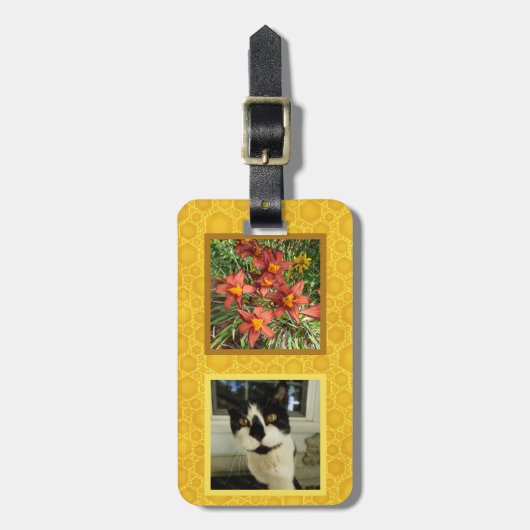 あなた自身の2正方形のInstagramの写真の蜂蜜を作成して下さい ラゲッジタグ (正面縦)