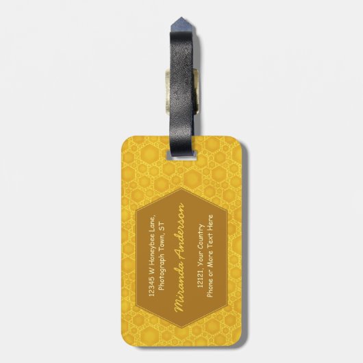 あなた自身の2正方形のInstagramの写真の蜂蜜を作成して下さい ラゲッジタグ (裏面縦)