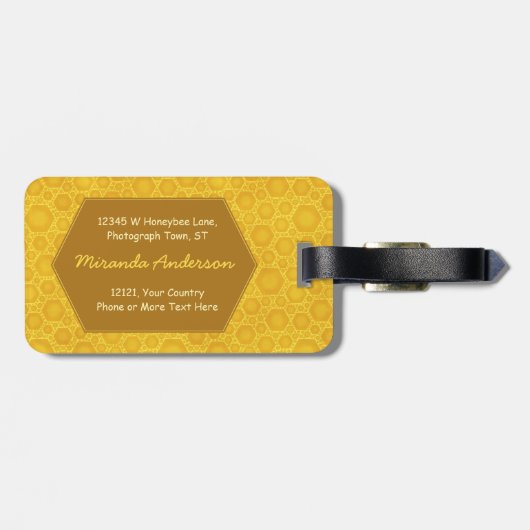 あなた自身の2正方形のInstagramの写真の蜂蜜を作成して下さい ラゲッジタグ (裏面横)