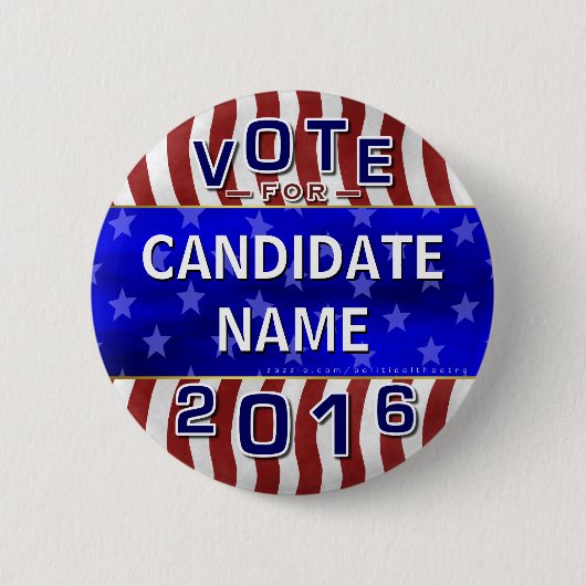 あなた自身の2016年の大統領選挙の名前を作成して下さい 缶バッジ (正面)