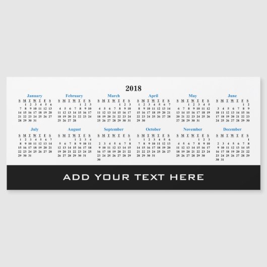 あなた自身の2018年のカスタムなカレンダーのマグネティック・カードを作成して下さい (正面)